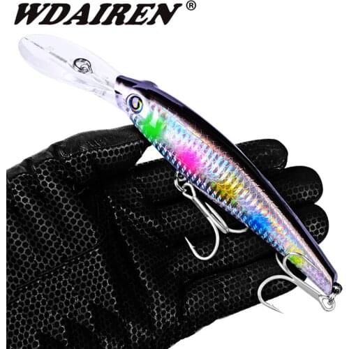1Pcs Wobbler Big Minnow Fishing Lure 19.5cm 46.5g Sea Trolling Crankbaits 3D Eyes Sea Bass Artificial Hard Plastic Baits Pesca