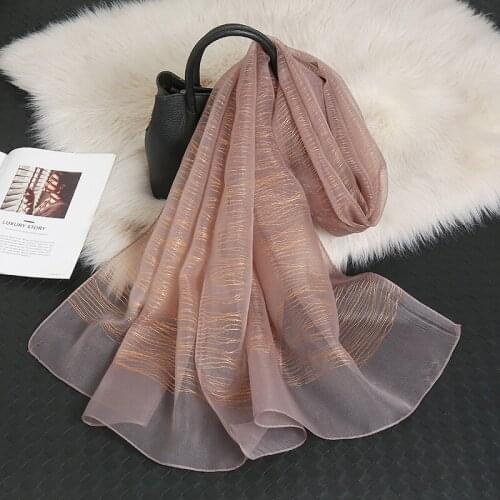 2021 Newest Glitter Scarf Silk Scarves Muslim Hijabs Women Luxurious Shawls Fashion Head Wraps Turbans Large Size Headscarf