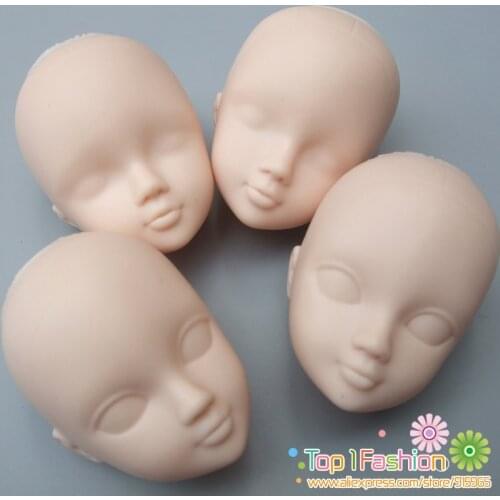 5pieces /lot Soft Plastic Open-Eye Practice Makeup Doll Head 1/6 White Double-fold Eyelid DIY Heads For Barbies BJD Make Up