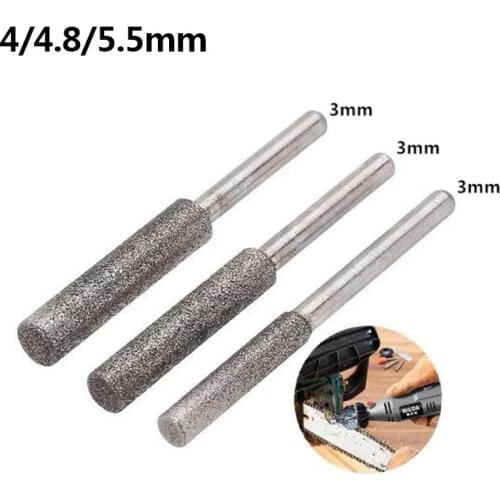 HILDA 3mm Shank 4/4.4/5mm Diamond Grinding Head Polishing Tool for Chain Saw Sharpening