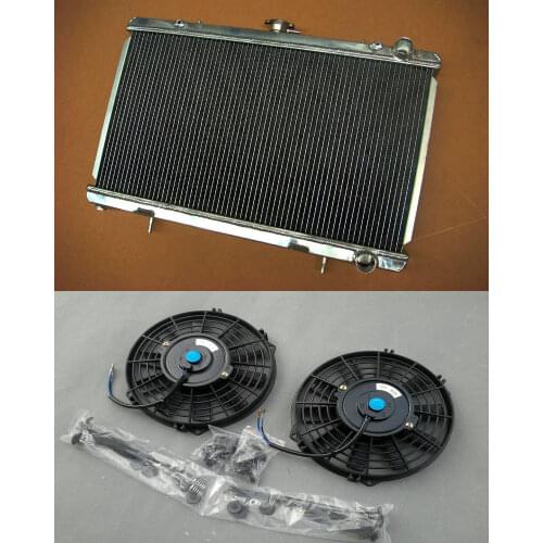 52MM Aluminum Radiator&Fans Fit 1988-1994 For Nissan 200SX S13 CA18DET 1.8 Turbo MT 1988 1989 1990 1991 1992 1993 1994