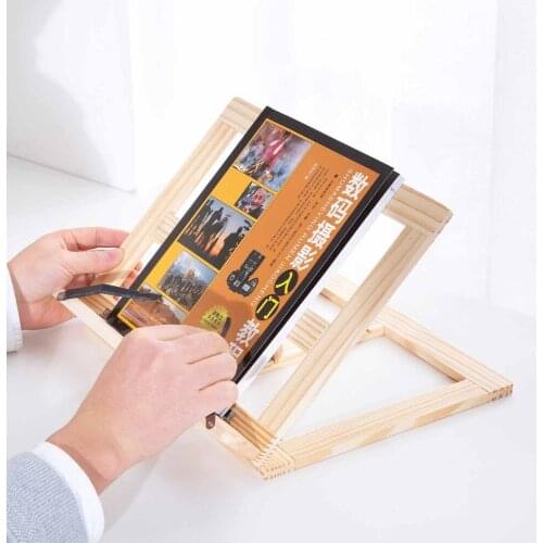 OTHERHOUSE Wood Bookrack Bookcase Home Office Bookends Bookshelf for Reading Drawing Board Computer Ipad Holder Display