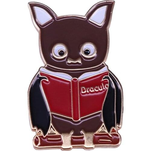 Baby vampire bat brooch Goth evil cute cartoon pin