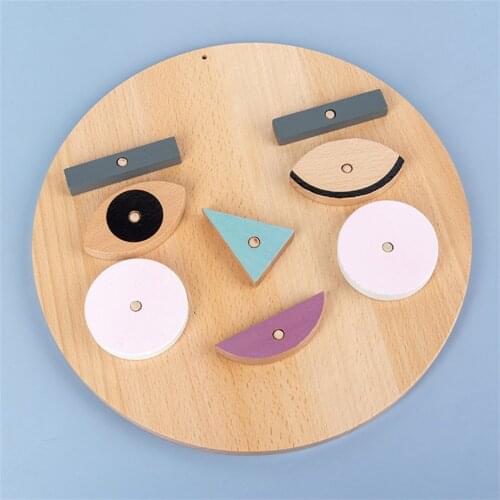 Children Fun Face-changing Expression Building Blocks Exercise Childrens Observation Ability Wooden Jigsaw Puzzle Toys