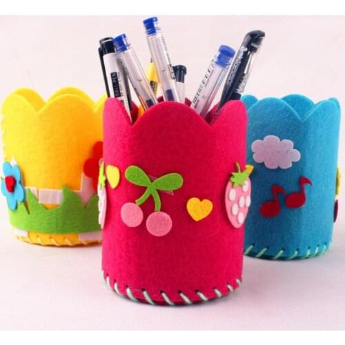 DIY Pencil Holder Toy Kids Handmade Craft Kit Children Creative Handwork Pen Container Toys Child Educational Toy DIY Craft Kits
