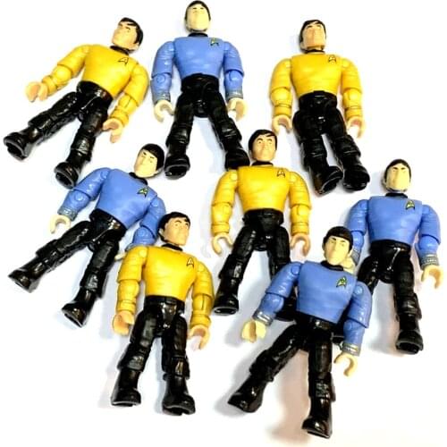 4/8PCS Mega Bloks Construx Star Trek Hikaru Sulu & Commander Spock Action Figures Building Bloks Collectibles Kids Toys Rare