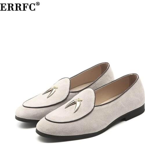 ERRFC Designer Mens Loafer Shoes Fashion British Tassel Brown Slip On Casual Flats Trending Leisure Shoes Man Size 38-44