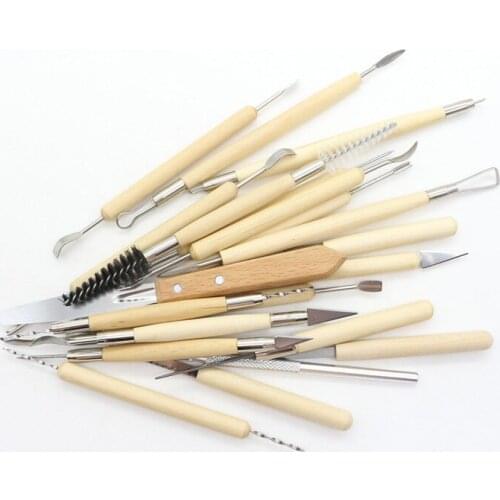 Sculpture Tools 22pcs Set DIY Carving Knife Soft Clay Sculpture Hand-made Ultralight Clay Pottery Clay Sculpture Tools