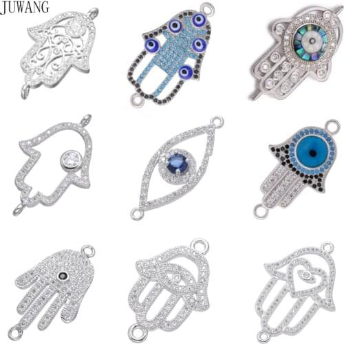 JUWANG Handmade DIY Bracelet Charm Accessories Evil Eyes Style Connectors For Women Bracelets Necklace Earrings Making Supplies