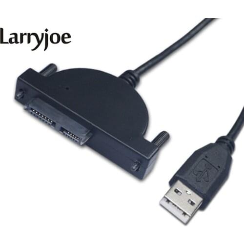 Larryjoe LED Indicator USB 2.0 to 7+6 13Pin Mini SATA II Cable Adapter for Laptop CD/DVD ROM for HDD Caddy Slimline Drive