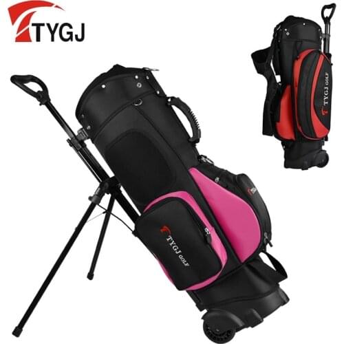 Men/Women Lightweight Golf Stand Bag Portable Tripod Bag Shoulder Strap with Wheel Sport Supplies Golf Bag Hold 13 Clubs