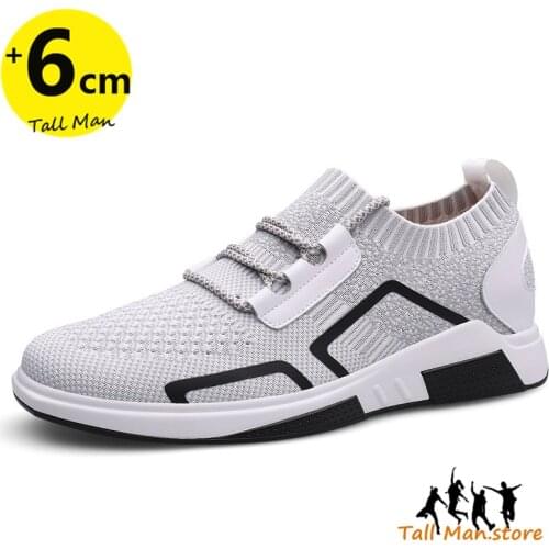 Sneakers Men Elevator Shoes High Increase Shoes Insoles 6CM Mesh Tall Shoes Height Shoes Man Summer
