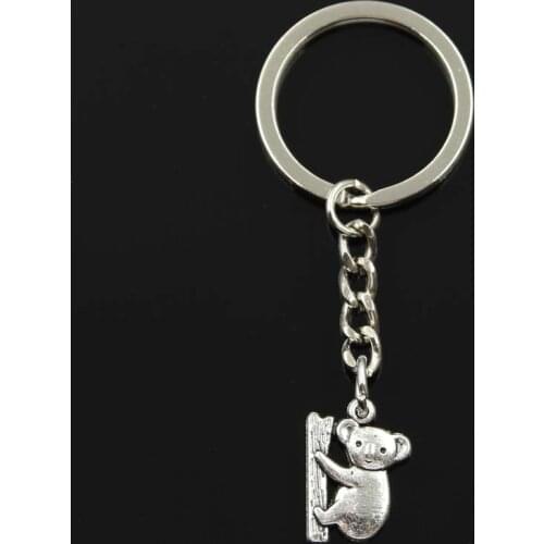 New Keychain 20x14mm Koala Bear Pendants DIY Men Car Key Chain Ring Holder Keyring Souvenir Jewelry Gift
