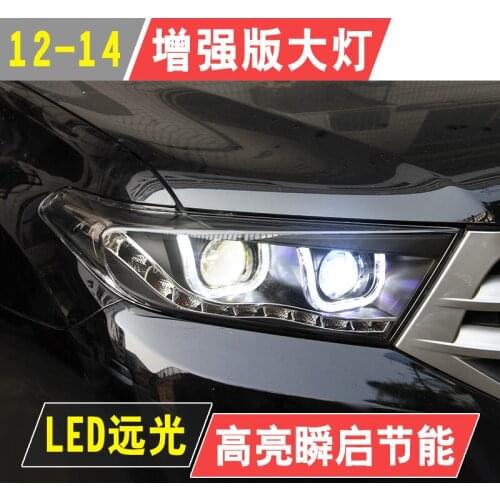 Head Lamp For Car Toyota Highlander 2012-2014 Kluger Headlights Fog Lights Day Running Light DRL H7 LED Bi Xenon Bulb Car