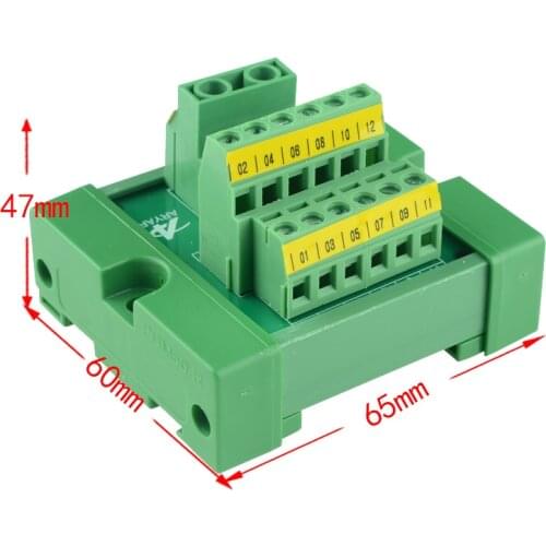 1 to 12 DIN Rail Mount power supply distribution terminal blocks Power Distribution Module board