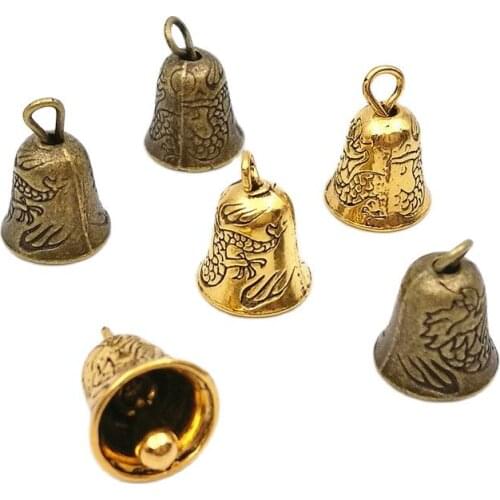20pcs/lot 15x9mm Zinc Alloy Antique Bronze/Gold Small Bell(No Sound) Charms Pendant DIY Jewelry Accessories Findings