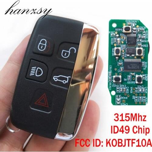 5 Buttons Smart Key for Land Rover Range Rover Evoque /Sport 2012 2013 2014 2015 Car Remote key KOBJTF10A ID49 Chip 315Mhz