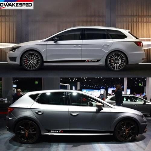 Carbon Fiber Car Door Side Skirt Sticker X perience Sport Stripes For Seat Leon 5 doors 2013 2014 Exterior Accessories