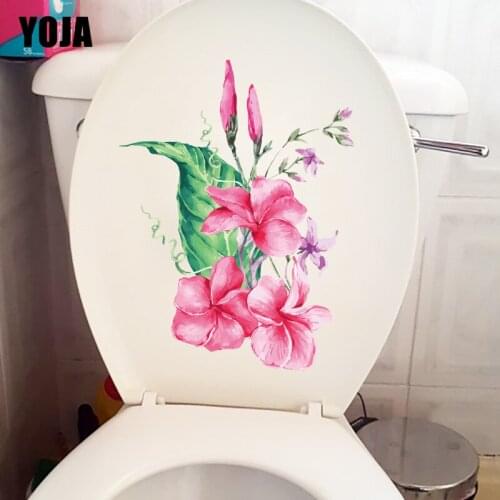 YOJA 19.7CM×25.7CM Painted Flower Branches Art Wall Stickers Home Room Wall Decoration Toilet Decals T1-2589