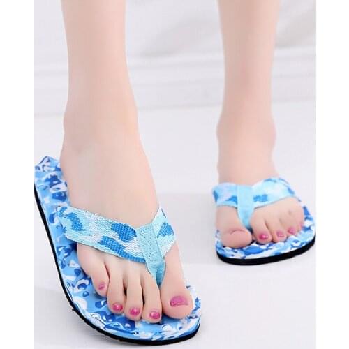 Women camouflage slippers summer flip flops travel beach slipers antiskid shoes for girls outdoor female footwear