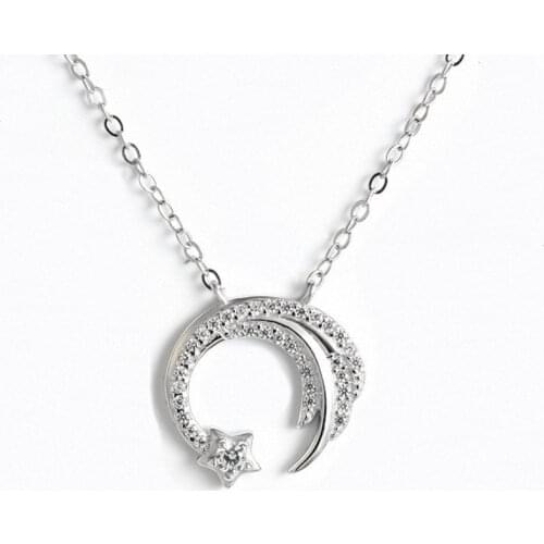 Moon Star Meteor Garden Slip Falling Meteor Micro-Inlaid Clavicle Chain Temperament Female Necklace