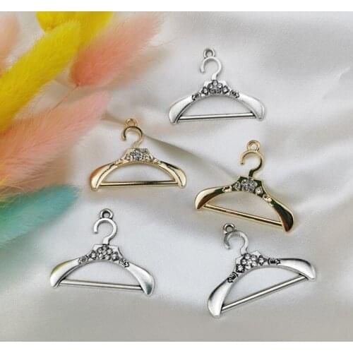 10pcs 30x37mm Clothes Stand Hanger Metal Charms Pendant for Earring DIY Jewelry Accessories Jewelry Making