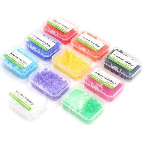 100Pcs Multi-Color Instrument Code Ring Autoclavable Universal Dental Orthodontic Silicone Instrument Color Code Rings