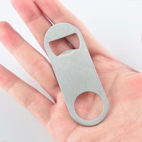100pcs Beer Bottle Opener Durable Flat Stainless Steel Mini Beer Bottle Opener can Jar Opener NO31
