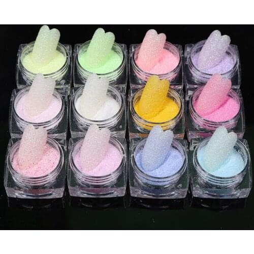 12Color/Set Nail Glitter Flakes Extra-Fine Sugar Glitter HOLOGRAPHIC Pigment Dust For Gel Polish Decoration Tips Dust %#HFT42