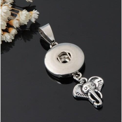 19 Styles! 6pcs Tibetan Elephant Head Metal Charms 18mm Snap Button Pendants Findings For Diy Diy Snap Necklaces Jewelry