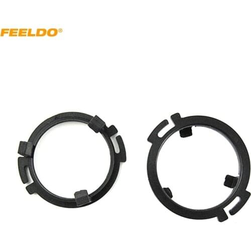 FEELDO 2x Black Auto Speaker Spacers Mat for Audi Q5 Rear Door Tweeter Pads Reinforced Washer Mounting Kit #6208