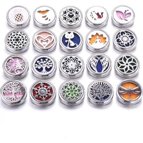 20 Styles Quality Stainless Steel Aroma Brooch Badge Perfume Aromatherapy Essential Oil Diffuser Locket Brooch Jewelry