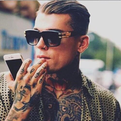 7 Colors Fashion Alloy Hinge Men Square Sunglasses Brand Designer Vintage Women Gradient/Clear Lens UV400