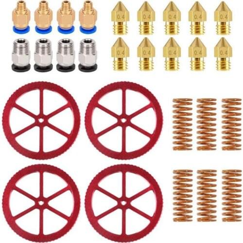 Aluminum Hand Twist Leveling Nut 0.4 mm Nozzle & Hot Bed Die Springs For 3D printer Ender 3/3 Pro, Ender 5/5 Plus/Pro, CR-10