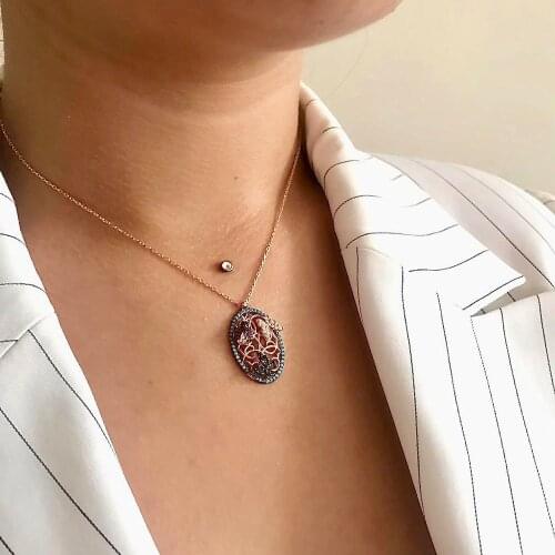 Angel Gothic Love 925 Sterling Silver Necklace Women Girls Gift Jewelry Accessories Fashion Handmade Elegant Chain