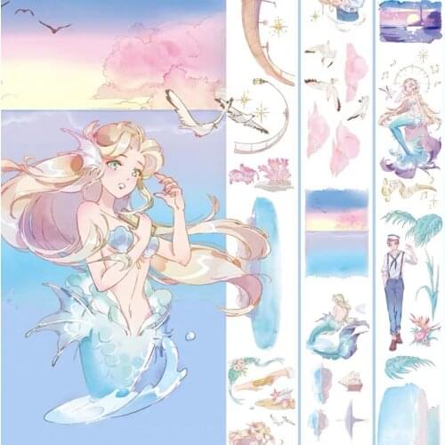 Fairy Song of Mermaid Washi Masking Tapes Bullet Journal DIY Scrapbooking Decorative Stickers
