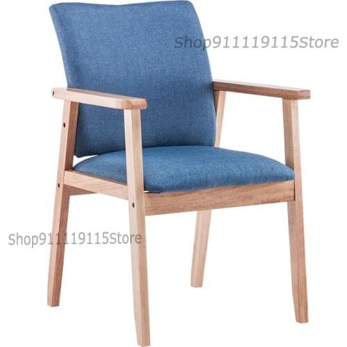 Chinese Retro Dining Chair Nordic Solid Wood Chair Coffee Shop Restaurant Armchair Adult Computer Desk Chair