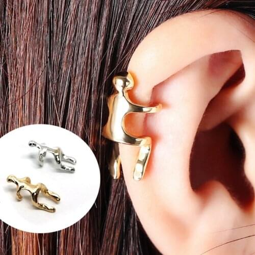 Punk personality climber climbing villain without pierced retro ear bone clip
