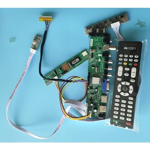 Kit For B141EW01 V0 14.1"Controller board 1280X800 1 CCFL Digital TV VGA USB AV 30pin DVB-T2 DVB-T HDMI LCD Panel remote screen