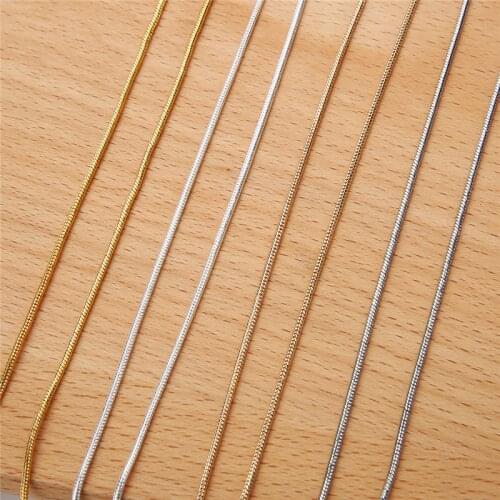 2m/lot Dia 1.5mm Copper Snake Chains Bulk For Diy Metal Gold Silver Color Necklace Chains Lot Findings Jewelry Making Supplies