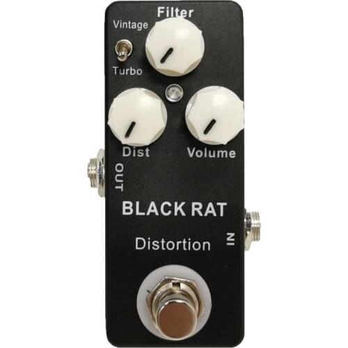 Mosky Black RAT Distortion Effect Pedal Classical Guitar Pedal True Bypass Guitar Parts Guitar Accessories