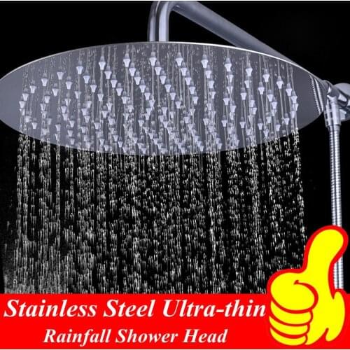 Multiple Sizes Options Retail Polished Chrome Finish Bathroom Round shape Rain Shower Head Ceiling Wall Top Sprayer