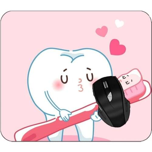 Office Mouse Pad Tooth Pink Toothbrush Non-Slip Rubber Mousepad