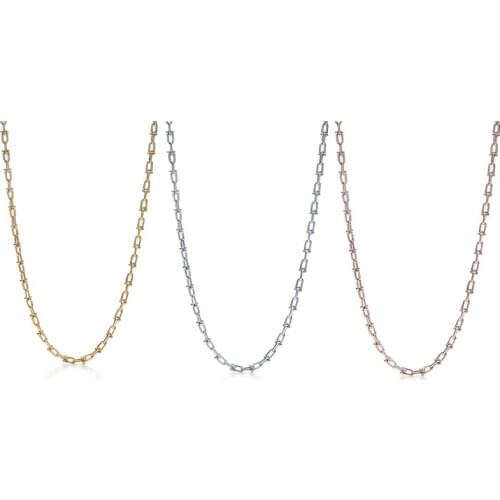 Colar de corrente longa e grossa em forma de U original 925 de prata esterlina 925, acessórios de moda, frete grátis