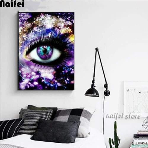 Full Drill Diamond Painting Butterfly Abstract Eyes Embroidery Diy Square Art Decoration Cross Stitch Pictures Mosaic Home Gift