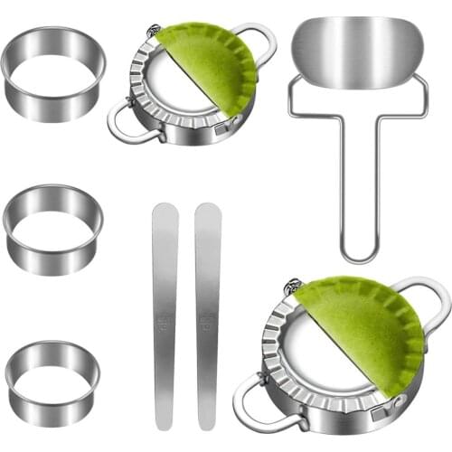Dumplings Maker,8 Packs Empanada Press Mold for cooking delicious dumpling and ravioli,Stainless Steel Dumpling Mold