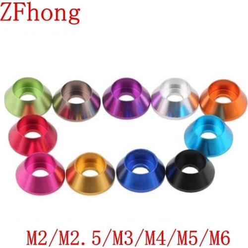 5-10pcs/lot aluminum cap head washer m2 m2.5 M3 M4 M5 M6 m8 Multi-Color aluminum washer for hex socket cap head screw