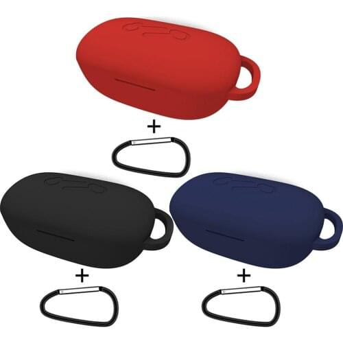 Silicone Earphone Case For Anker Soundcore Life P2 Case Shockproof Protective Cover With Carabiner Skin Full Cover Accessories