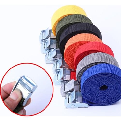 Buckle Tie-Down Belt Cargo Fixing Straps For Car Motorcycle Bike With Metal Buckle Tow Rope Strong Ratchet Belt For Luggage Bag