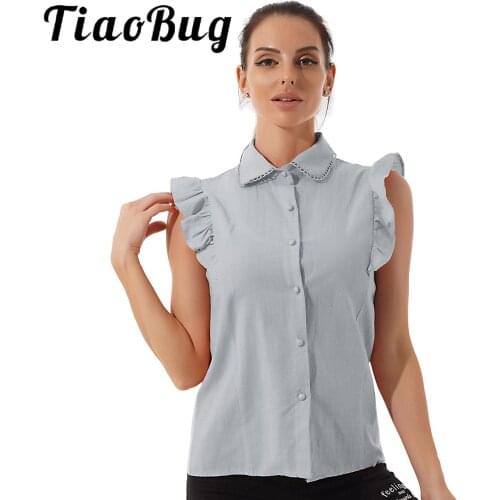 TiaoBug Women's Ruffle Shirts